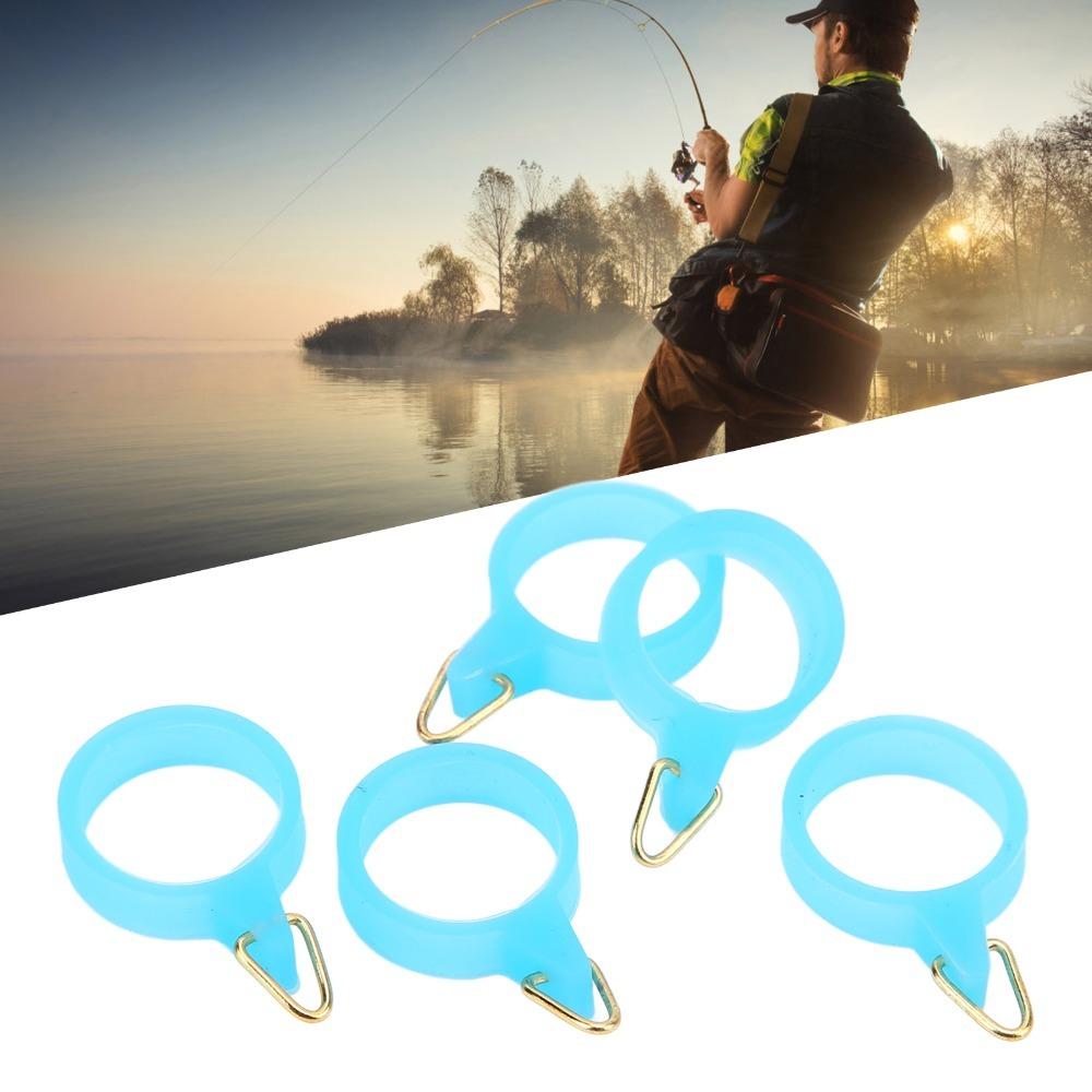 5PCS with Rubber Circle Bait Hook Holder High Elastic Fishing Hook Holder  for Outdoor Fishing