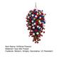 Artificial Red White Blue Flowers, Patriotic Hanging Flowers, UV Resistant Artificial Morning Glory Flowers, Fake Greenery Garland for Home Porch Yard