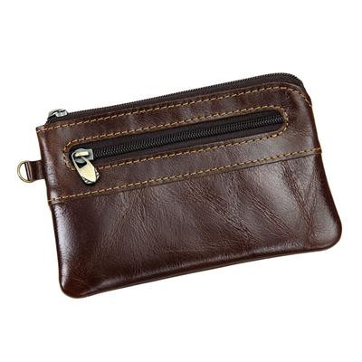 Men/'s Women/'s Genuine Leather Coin Purse Zipper Wallet Card Holder Vintage Retro