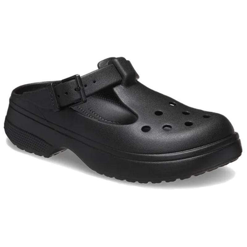Crocs Comfortable Versatile Hole Shoes 4cm Women's Black