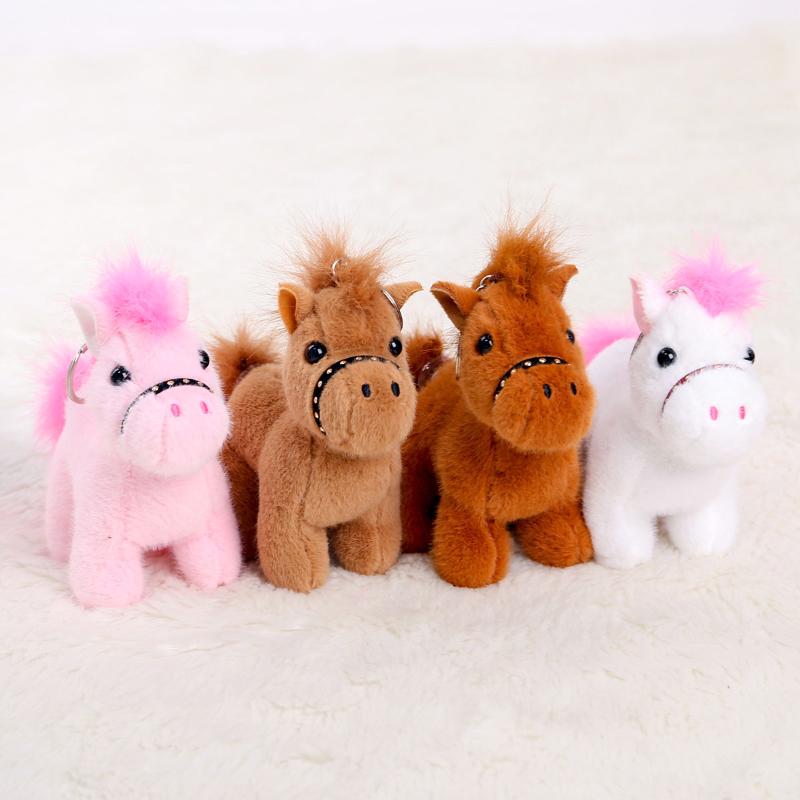 Turn Tail Cute Horse Plush Toy Kawaii Lifelike Animal Soft Horse Stuffed Doll Decor Friend Kid Birthday Gift