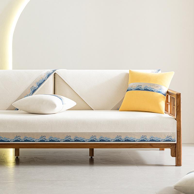 

Solid Wood Sofa Cushion Universal In All Seasons, Simple Non-Slip Cushion Cover Towel, New Chinese Mahogany Sofa Seat Cushion Cover Cloth 70*70cm