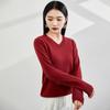 2025 Autumn/Winter Women's V-neck Slimming Cashmere Sweater - Versatile Solid Knit Base Layer