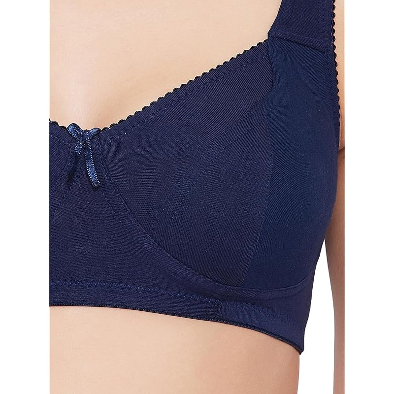 Clovia Women' Cotton Spandex Solid NonPadded Full Cup Wire Free Everyday Bra (BR2 8B0 Blue 2C)
