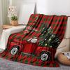 Merry ChristmasFlannel Fleece Blanket, Cozy Microfiber Plush Throw Blankets for Bed Sofa Couch Travel Camping-300gms