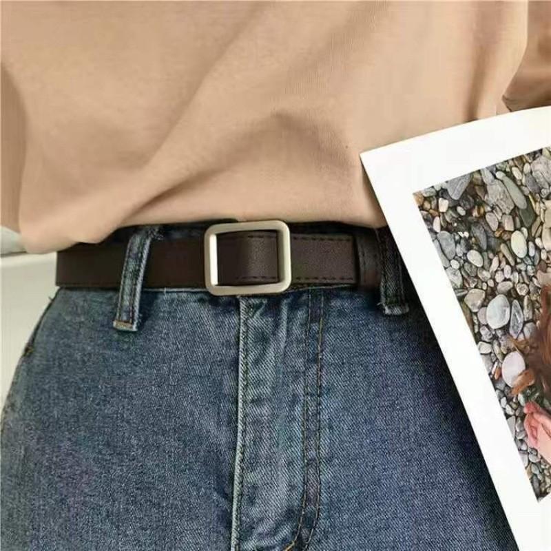 Versatile No Hole Pu Belt For Trendy Students Available In Classic Colors And Styles Coffee No Hole