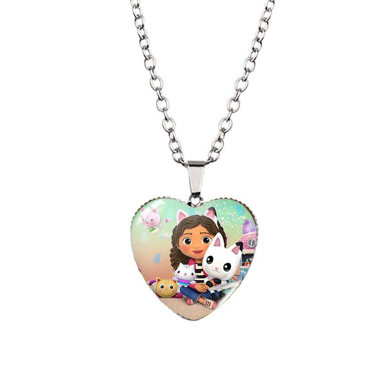 Gabbys Dollhouse Stylish Heart Shaped Necklace With Sparkling Gemstone Accents