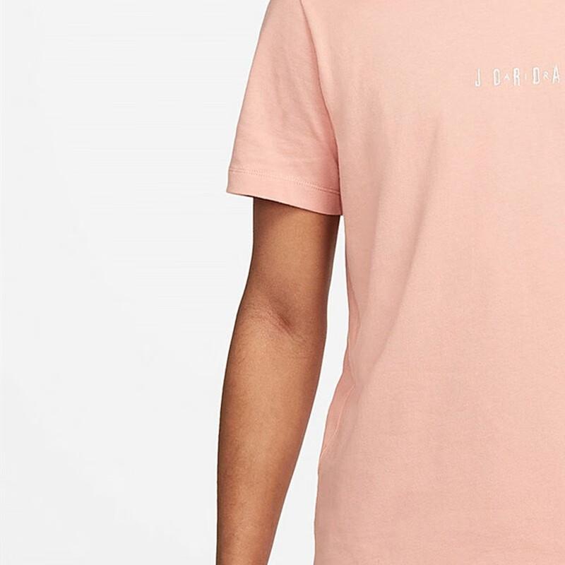 Jordan Solid Color Letter Print Crew Neck Short Sleeve T-Shirt Men Tops Pink DM3182-824