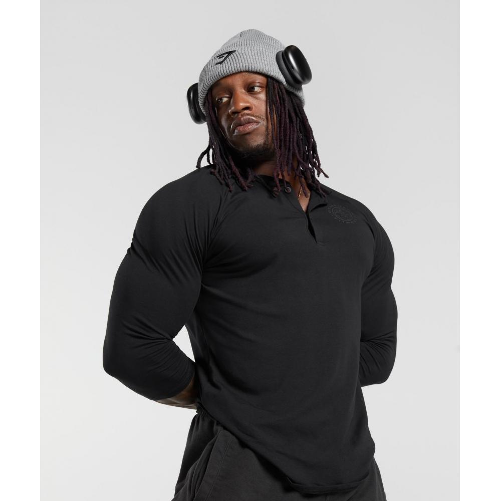 Gymshark Legacy Henley Black A5a3c Bb2j