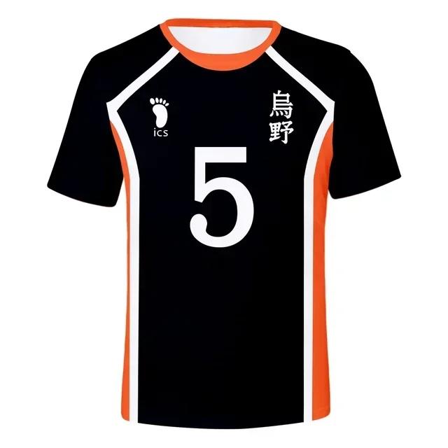 T-shirt Estiva Haikyuu a Maniche Corte da Uomo Abbigliamento da Allenamento Squadra di Pallavolo Donna Casual Stampata Abbigliamento Genitore Adulto Manica Corta