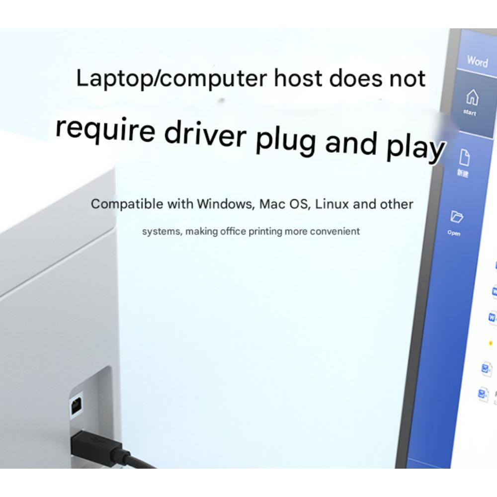USB2.0 Printer Cable Full Copper Square Port Printer Data Cable Computer Connection Cable USB Printer Cable