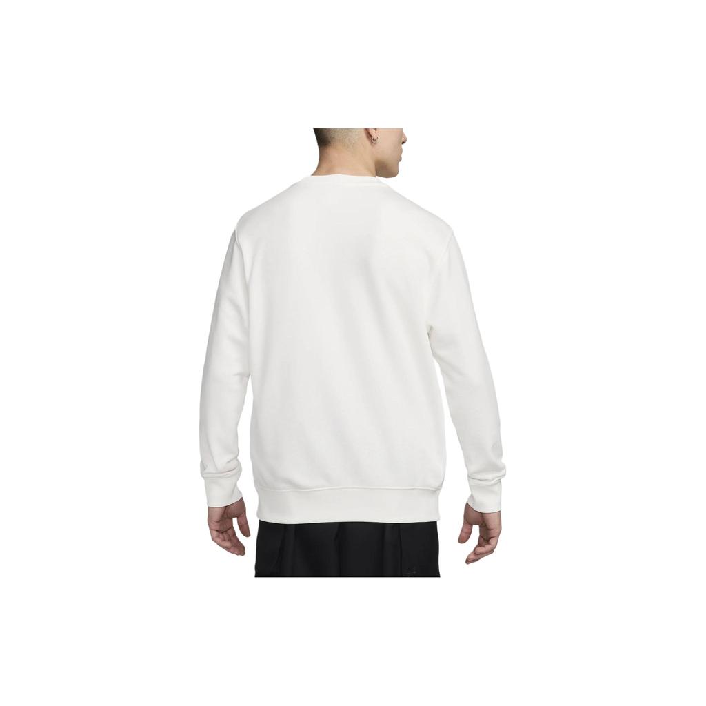 Nike Sportswear Club Solid Color Crew Neck Casual Pullover Long Sleeve Sweatshirt Men Sweatshirt White BV2667-133