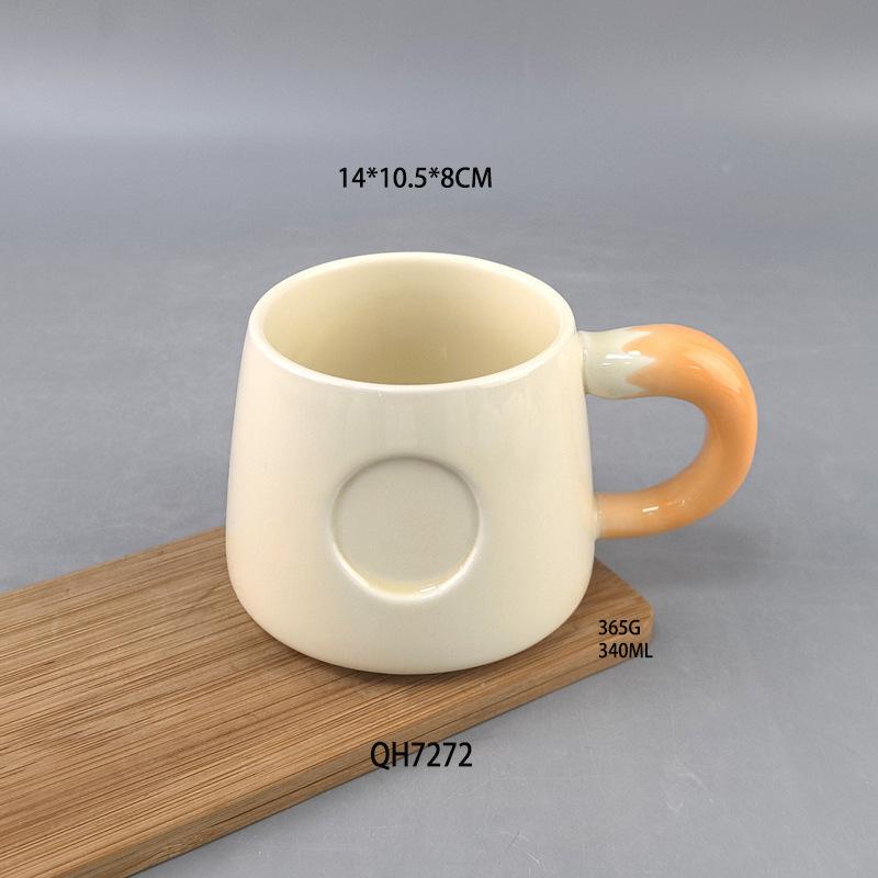 

Кружка средней температуры Дофамин Милая кружка Ручка в виде лисьего хвоста Керамическая кружка Мультяшная чашка для воды Чашка для кофе Чашка для молока 301-400ml