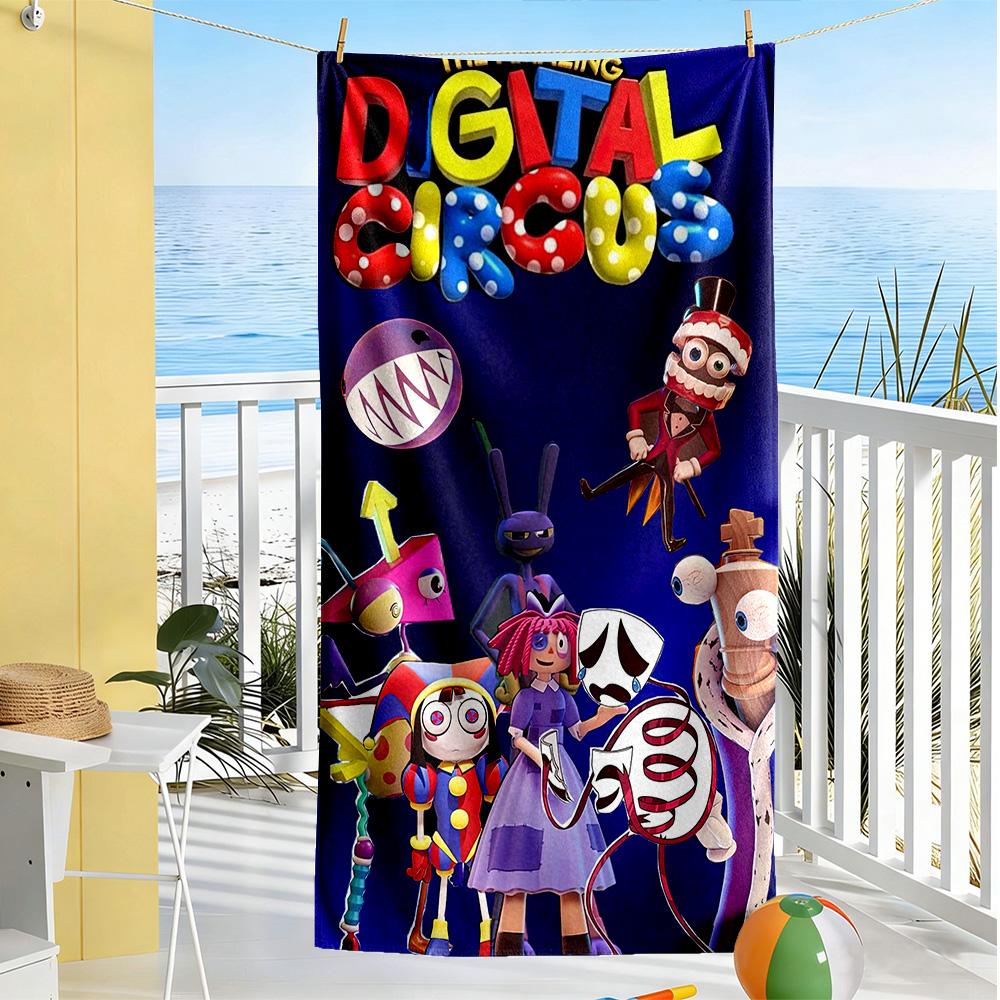 Digital Circus Beach Towel Super Soft Microfiber Quickdry Fabric Comfortable Lightweight