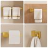 Hardware-Set aus gebürstetem Gold, Badezimmerregal, Handtuchhalter, Kleiderhaken, Toilettenpapierrollenhalter, schwarzes Badezimmer-Zubehör-Set, 4-teilig