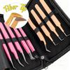 Professional Eyelash Tweezers Grip Eyelash Extension Tweezers 45 75 90 Degree Fiber Tip Easy Fanning Eyelash Tweezers