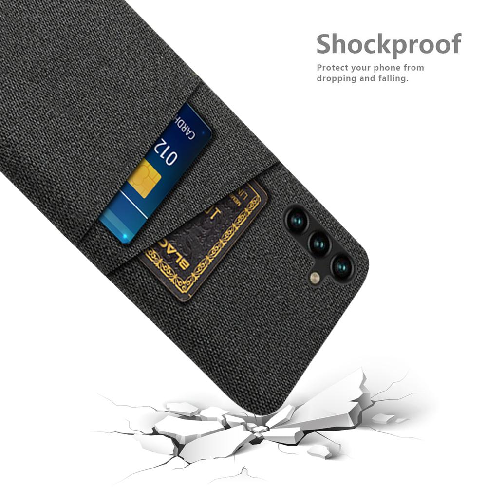 Hartes PC Handy-Rückcover für Samsung Galaxy A54 5G, Duale Kartenfächer, Sturzsichere Handyhülle mit Stofftextur
