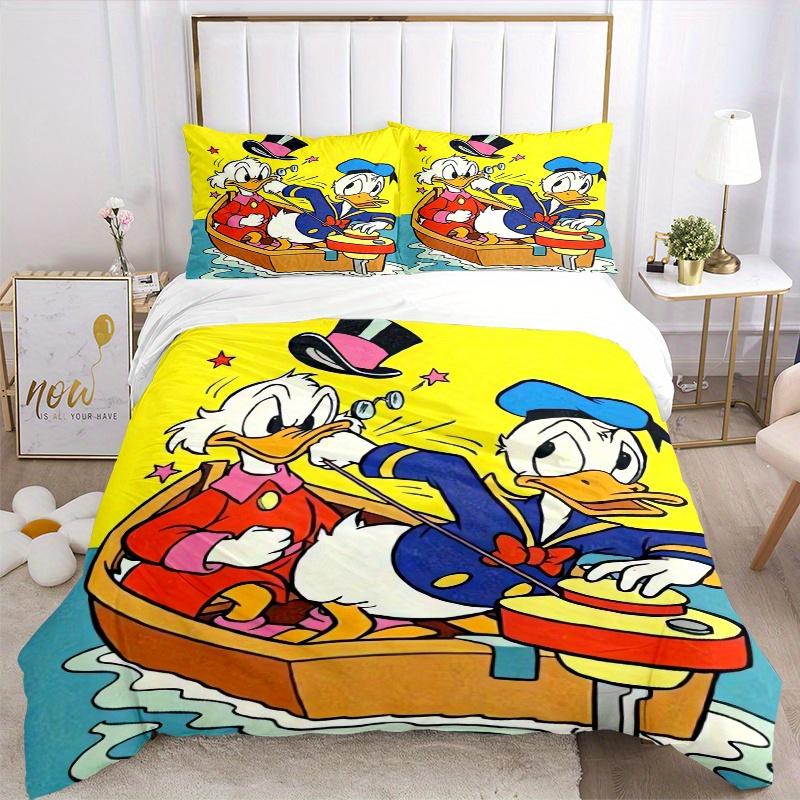 3pcs Donald Duck & Scrooge McDuck Adventure Quilt Set Soft and Comfortable Bedroom, Guest Room and Dorm Decor Bedding Set S030