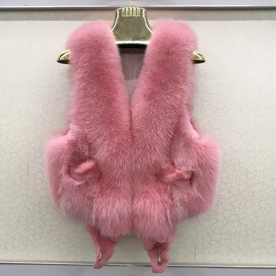 Vest Natural Soft Fox Fur Sleeveless Jacket Lady Quality Warm Real Fox Fur Gilet