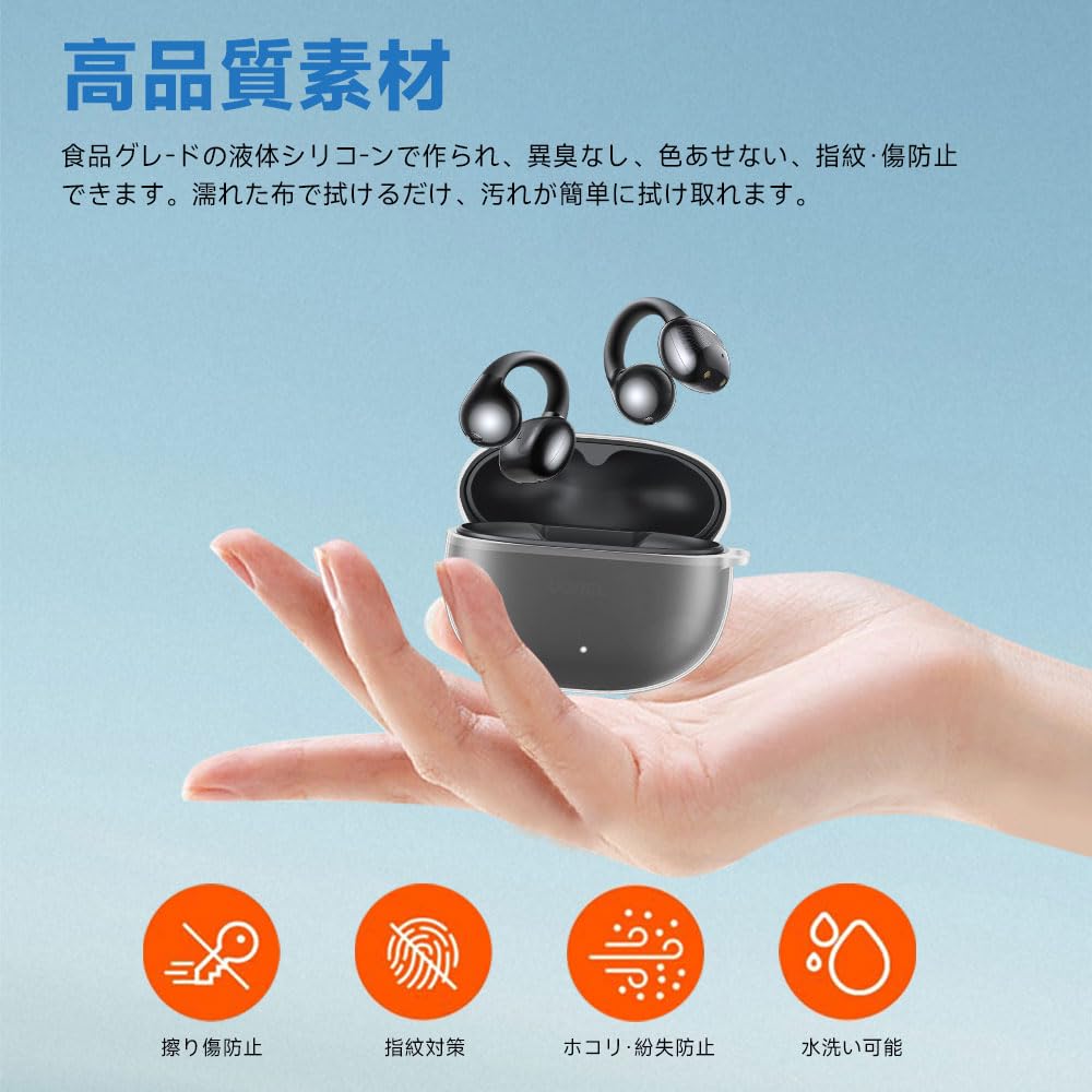 For UGREEN Bluetooth Earphones WS209 Case Transparent Lightweight TPU Material Compatible with Charging While Installed Equipped with a Hook To