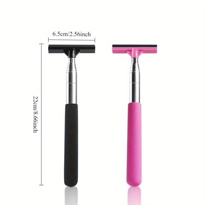 2Pcs Car Rearview Mirror Wiper Cleaning Tool Extendable To 98 Cm Auto Glass Cleaner Scraper Car Accessories Handle Telescopic Window Cleaning Brush