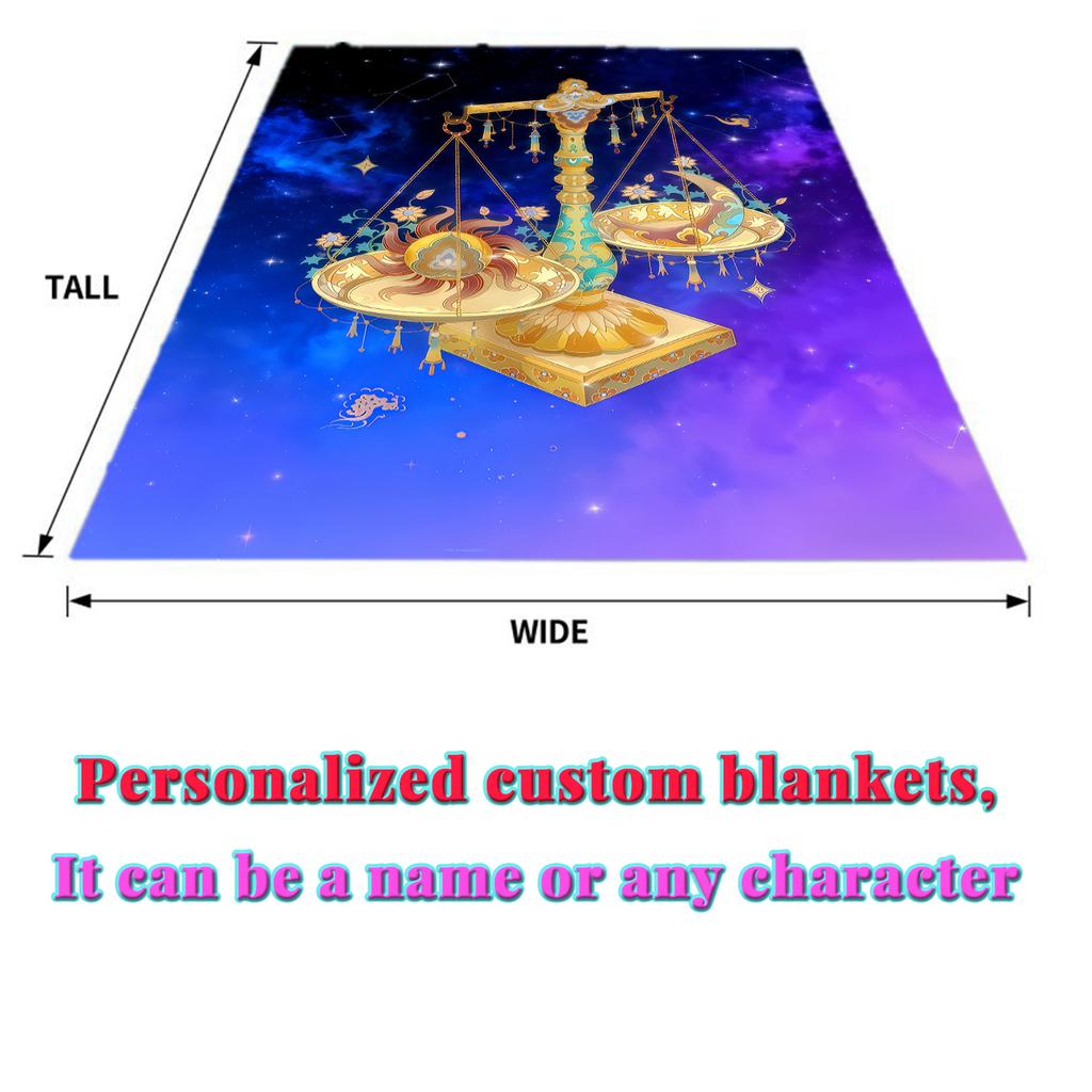 The Twelve Zodiac Signs Thin Blanket Bedrooms,living Rooms,sofas,offices,napping,camping,outings,girls' Gifts Custom Blanket