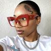 Oversize Square Cat Eyes Frame Clear Lens Glasses Myopia Nerd Spectacles -0.5 to -6.0 Big Simple Design