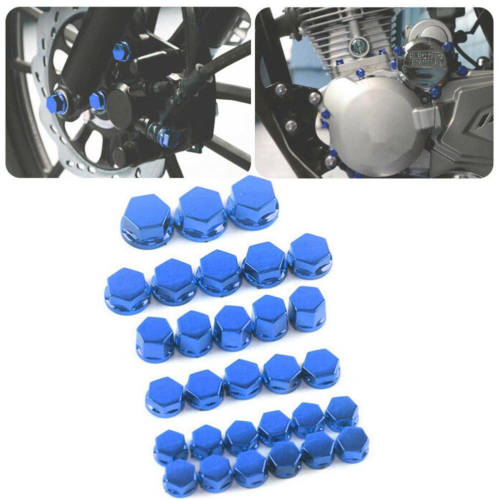 30 Pezzi Copri Dadi Bulloni Viti per Moto Accessori Universali Per Honda Plastica Placcatura Blu Stabile Anticorrosione Durevole