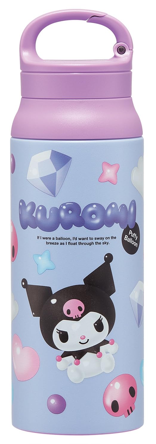 

Skater Stainless Steel Water Bottle with Carabiner Vacuum Sanrio and Puffy Balloon Design STBC6-A Handle, Insulated, 600ml, Double-Layered Wall,