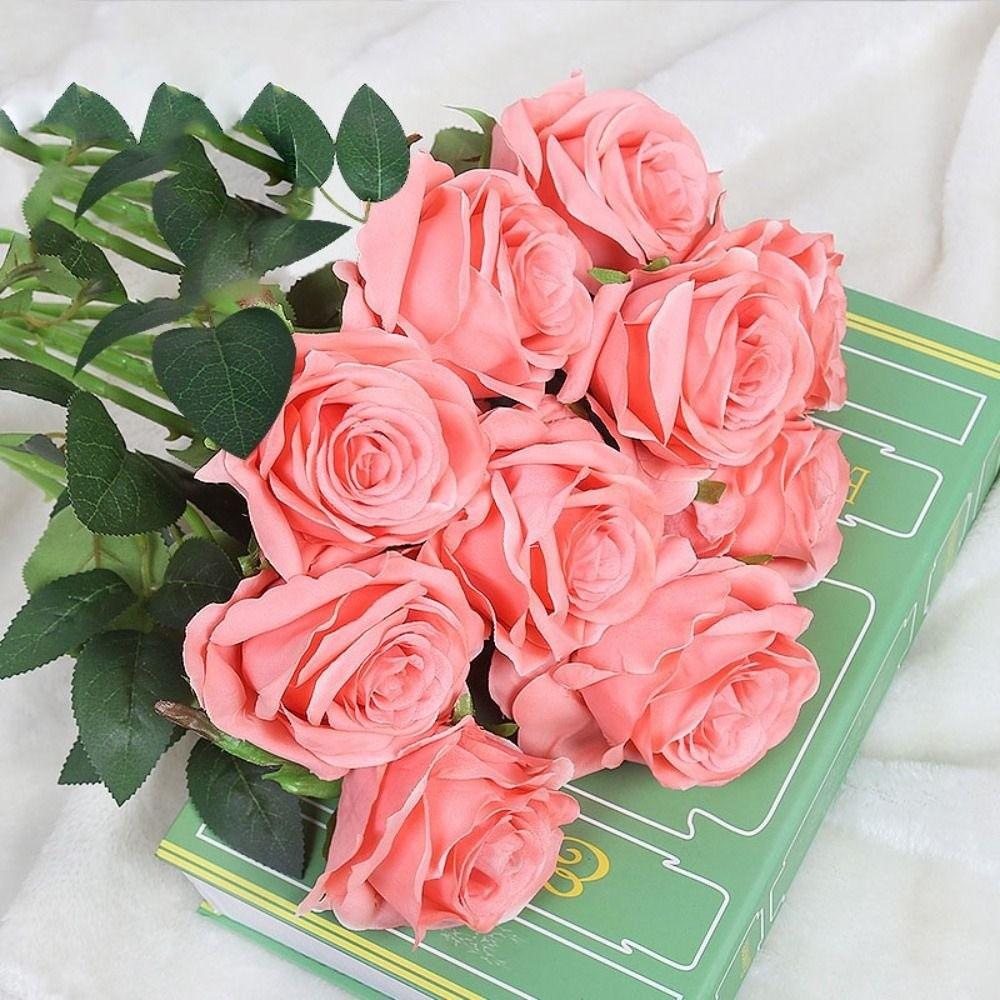 5pcs New 6 Colors Simulated Rose DIY Party Decoration Festival Supplies Vintage Silk Rose Wedding Fake Flowers Home Decor
