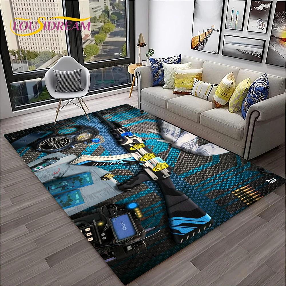 Gewehrmesser Pistolenpatrone USP, AK, M4, AWP, Gewehrteppich für Zuhause, Wohnzimmer, Schlafzimmer, Sofa, Fußmatte, Dekor, rutschfeste Bodenmatte für Kinder