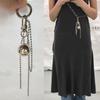 Vintage Metal Large Sphere Pendant Eye Catching Large Silver Sphere Hanging Decor Sophisticated Keychain Accessory