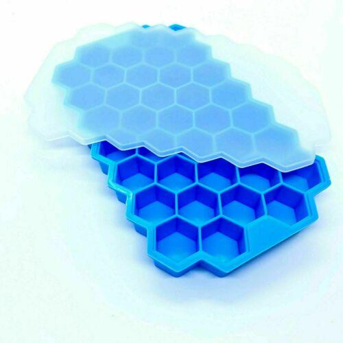 Honeycomb Ice Cube Trays with Removable Lids Silica Gel Ice Cube Mold Ice Maker DIY Creative Small Ice Mold Square Shape Tools