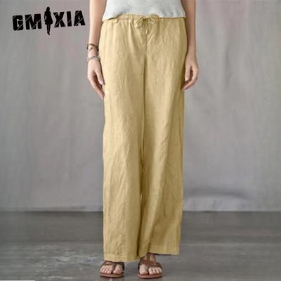 Women's Fashion Casual Solid Color Print High Waist Pants & Capris