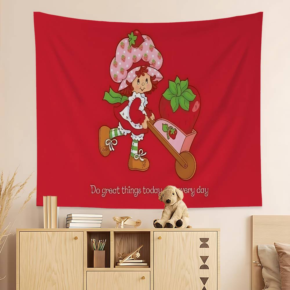 SStrawberryshortcake Girl Tapestry Art Printing Art Science Fiction Room Home Decor Wall Art Decor