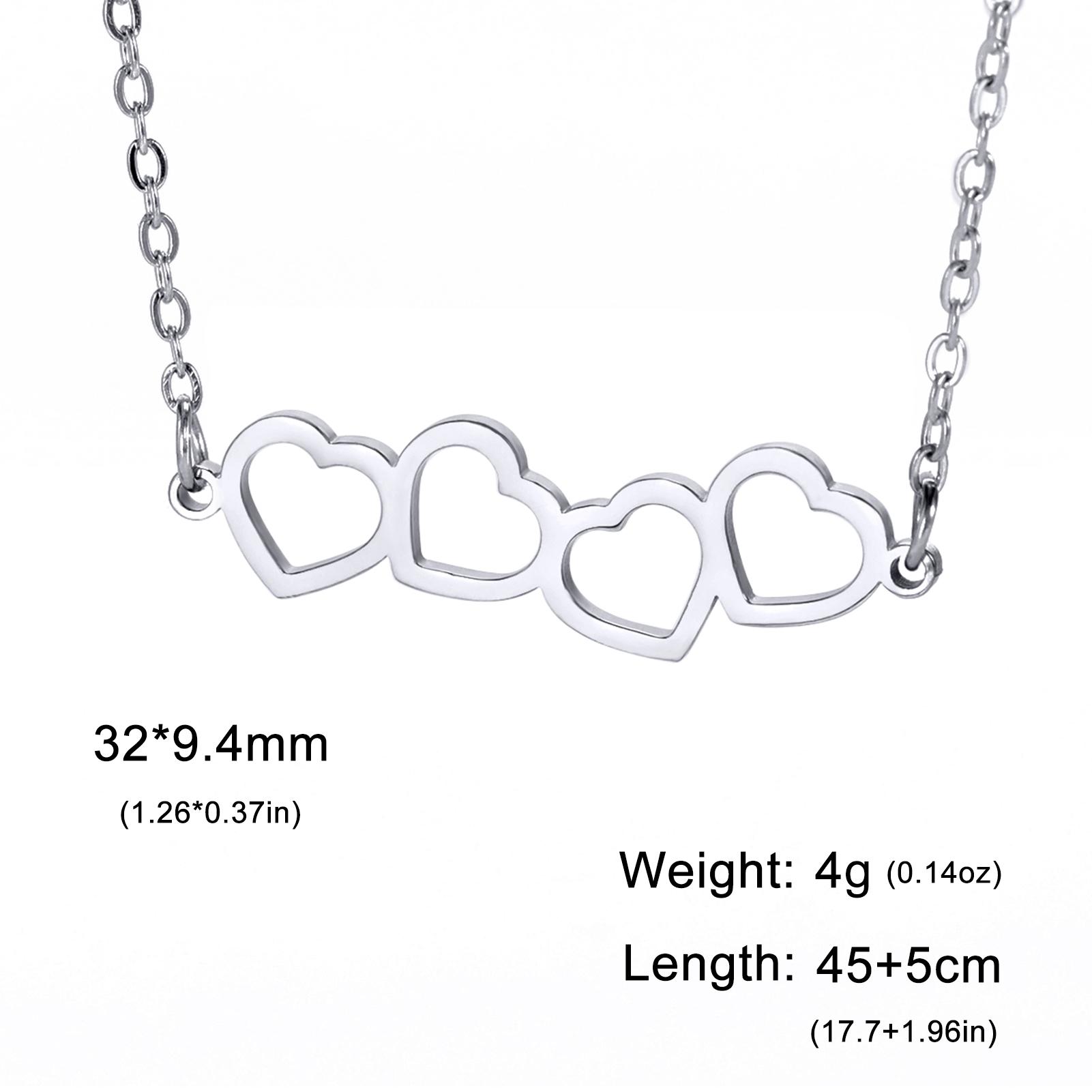 

Teamer Love Heart Stainless Steel Necklace for Women Minimalist Hollow Hearts Pendant Chain Jewelry Elegant Valentine s Day Gift