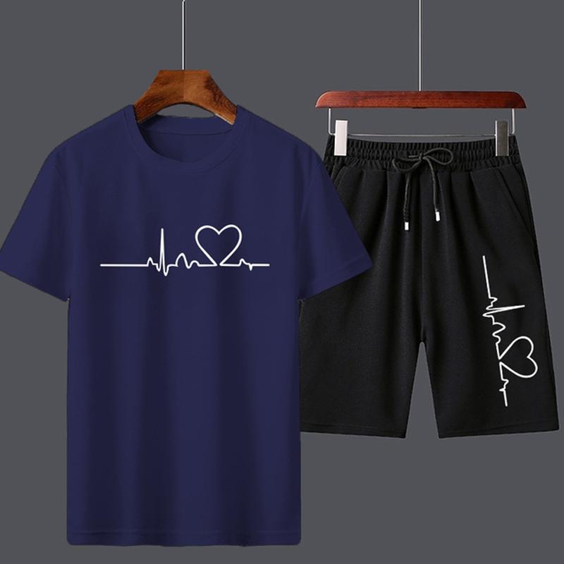 

Мужской летний спортивный костюм, хлопковые футболки + шорты Five Points, летний крутой спортивный комплект для бега, мужская модная спортивная одежда с принтом 4XL