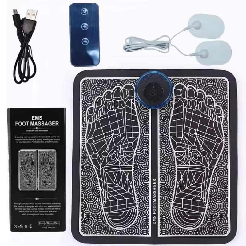 Electric EMS Foot Massage Pad Electric Muscle Stimulation Foot Massager USB Charging Portable Folding Massage Pad