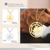 Dreamtime Wheel of Hecate Symbol Triple Moon Goddess Pendant Necklace for Women Men Stainless Steel Pagan Goddess Wiccan Jewelry
