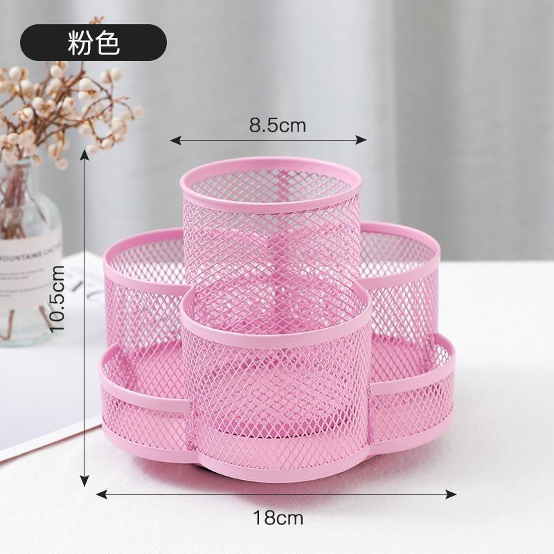 Metal Rotating Pen Holder Decoration Pen Holder Makeup Brush Storage Bucket Desktop Multifunctional Creative Pen Holder