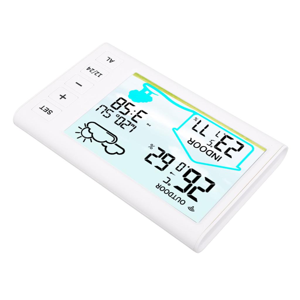 Hava Durumu Tahmini Saati Çok Fonksiyonlu 12S 24S Kablosuz İç Mekan Dış Mekan Termometresi Higrometre için