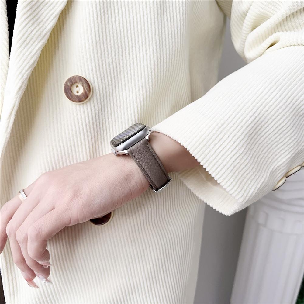 Lederband mit Litschi-Muster für Apple Watch Series Ultra 49 mm Faltschließe Uhr für iWatch 9 8 7 6 5 4 3 2 se 41 mm 45 mm 40 mm 44 mm 38 42 mm Zubehör