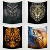 Wild Animals: Tigers And Lions Digital Printing Polyester Wall Tapestry Suitable Use In Living Rooms Bedrooms Offices Bars Party