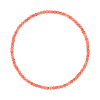 [Bnbgold] 14K/18K Petite Cutting Ball Pink Coral Wish Bracelet Chb41118