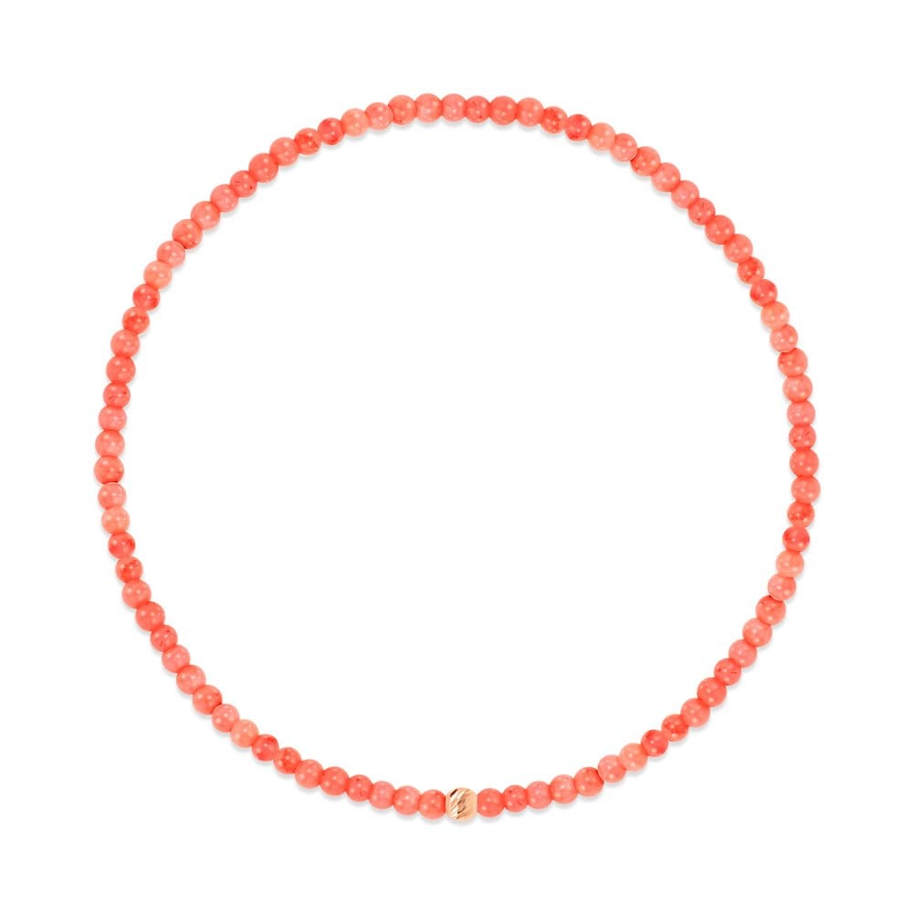 [Bnbgold] 14K/18K Petite Cutting Ball Pink Coral Wish Bracelet Chb41118