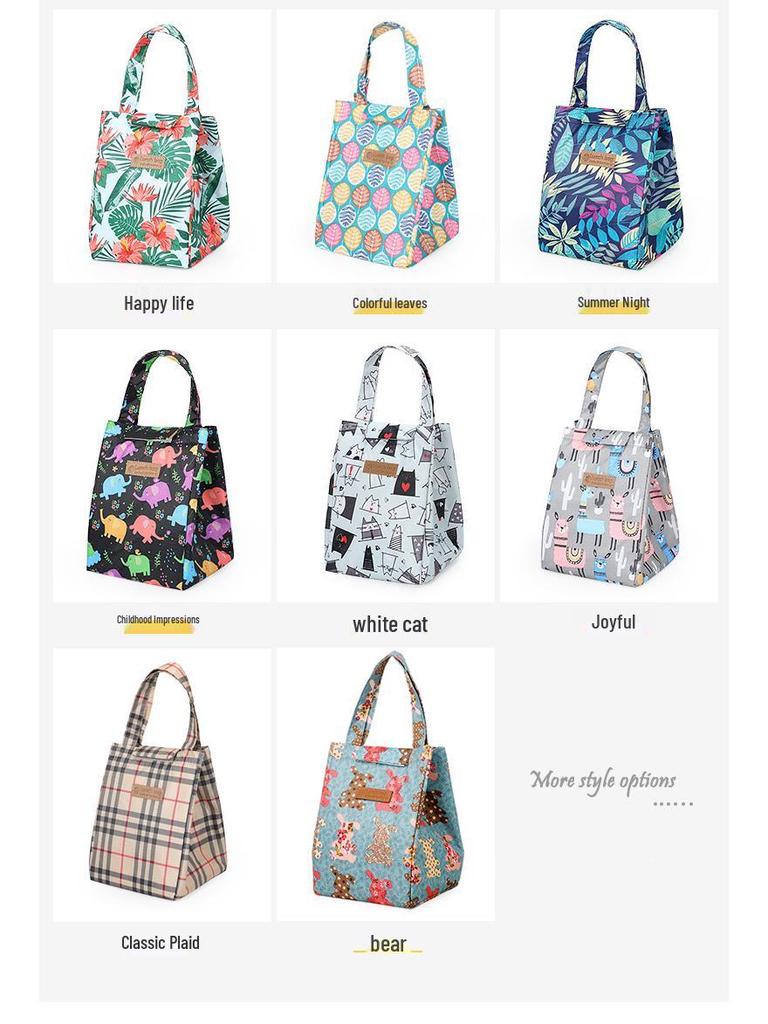 Japanese Fashion Insulated Bento Lunch Bag - Portable and Stylish for Students