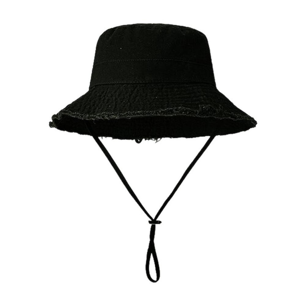 Hyun-Ah Style Bucket Hat Adjustable Hiking Hat Fashionable Fisherman Cap  Four Seasons