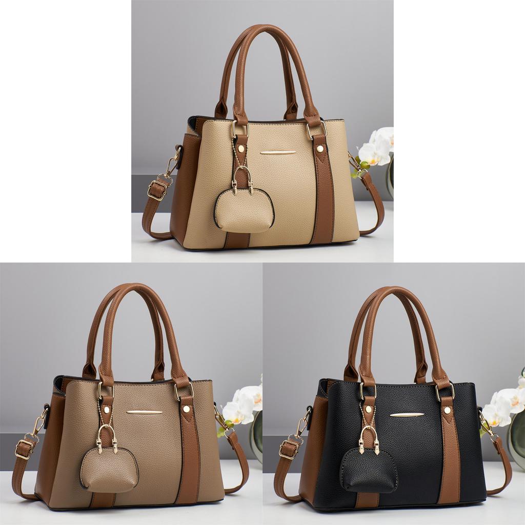 Pu Small Crossbody Bag With Contrast Color Block Pocket For Daily Use