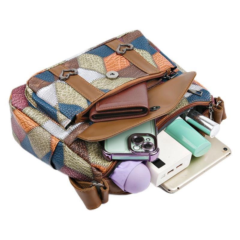 Geantă casual de umăr crossbody pentru femei, cu blocuri de culoare