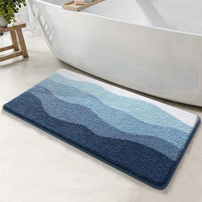 Dajiang Simple Water Absorption Thickened Bathroom Floor Mat, Bathroom Door Household Flocking Non-slip Mat, Bedroom Floor Mat